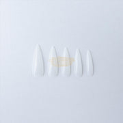 Color Nail Tips | Full Cover | Stiletto | 02 Sheer White (100 pcs/box) Press On Nails