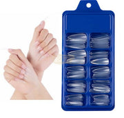 Color Nail Tips | Full Cover | Stiletto | 03 Clear (100 pcs/box) Press On Nails
