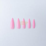 Color Nail Tips | Full Cover | Stiletto | 04 Pink (100 pcs/box) Press On Nails