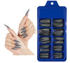 Color Nail Tips | Full Cover | Stiletto | 05 Slate Gray (100 pcs/box) Press On Nails
