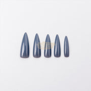 Color Nail Tips | Full Cover | Stiletto | 05 Slate Gray (100 pcs/box) Press On Nails
