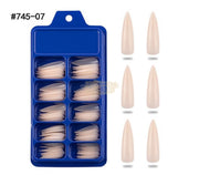 Color Nail Tips | Full Cover | Stiletto | 07 Sheer Pink (100 pcs/box) Press On Nails