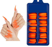 Color Nail Tips | Full Cover | Stiletto | 10 Orange (100 pcs/box) Press On Nails