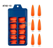 Color Nail Tips | Full Cover | Stiletto | 10 Orange (100 pcs/box) Press On Nails