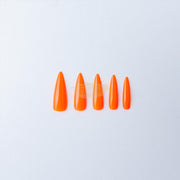 Color Nail Tips | Full Cover | Stiletto | 10 Orange (100 pcs/box) Press On Nails