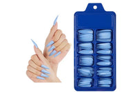Color Nail Tips | Full Cover | Stiletto | 11 Baby Blue (100 pcs/box) Press On Nails