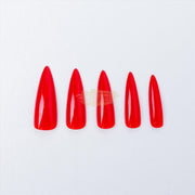 Color Nail Tips | Full Cover | Stiletto | 12 Red (100 pcs/box) Press On Nails