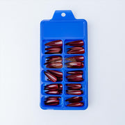 Color Nail Tips | Full Cover | Stiletto | 13 Burgundy (100 pcs/box) Press On Nails