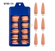 Color Nail Tips | Full Cover | Stiletto | 14 Peach (100 pcs/box) Press On Nails
