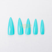 Color Nail Tips | Full Cover | Stiletto | 17 Mint Green (100 pcs/box) Press On Nails