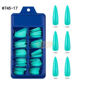 Color Nail Tips | Full Cover | Stiletto | 17 Mint Green (100 pcs/box) Press On Nails