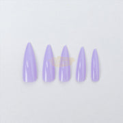Color Nail Tips | Full Cover | Stiletto | 18 Lilac (100 pcs/box) Press On Nails