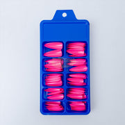 Color Nail Tips | Full Cover | Stiletto | Bubble Gum Pink (100 pcs/box) Press On Nails