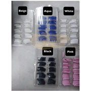 Colored Half Cover French Nail Tips 100 pcs - White Nail Tips