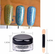Colorful Chrome Nail Glitter Powder with applicator Nail Powder