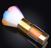 Colorful Nail Dust Brush with Rhinestone Handle Gold Nail Dust Brush