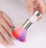 Colorful Nail Dust Brush with Rhinestone Handle Silver Nail Dust Brush