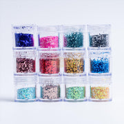 Colorful Nail Glitter Set of 12 Nail Art