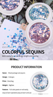 Colorful Nail Sequins - Available in 8 colors Nail Sequins
