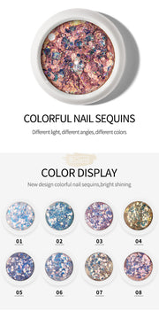 Colorful Nail Sequins - Available in 8 colors Nail Sequins