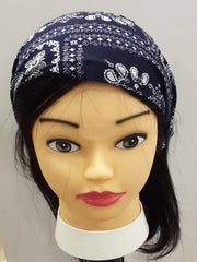 Colorful Scarf Headband Design 9 5 Navy Blue Hair Accessories