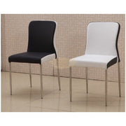 Contemporary Chair | White with Black Trim & Silver Legs Chairs
