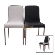Contemporary Chair | White with Black Trim & Silver Legs Chairs