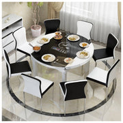 Contemporary Chair | White with Black Trim & Silver Legs Chairs