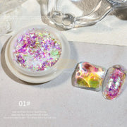 Crystal Fire Opal Flakes Nail Sequins with brush QT0456 1 Nail Powder