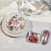 Crystal Fire Opal Flakes Nail Sequins with brush QT0456 2 Nail Powder