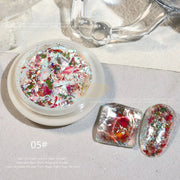 Crystal Fire Opal Flakes Nail Sequins with brush QT0456 5 Nail Powder