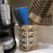 Crystal Makeup Brush Holder | Round | Diamond Decoration (holder only) Salon Furniture
