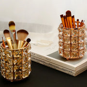 Crystal Makeup Brush Holder | Round | Diamond Decoration (holder only) Salon Furniture