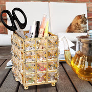 Crystal Makeup Brush Holder | Square | Diamond Decoration (holder only) Salon Furniture