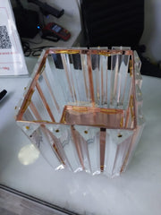 Crystal Makeup Brush Holder | Square (holder only) Rose Gold Salon Furniture