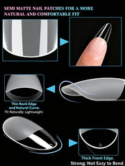 Vicovi 480pcs Full Cover Medium Coffin Nail Tips | Half Matte