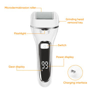 USB Rechargeable Foot File Callus Remover with Display & Light