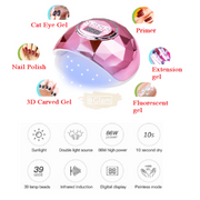 Diamond Design UV LED Nail Lamp 86W | Pink UV Lamp