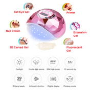 Diamond Design UV LED Nail Lamp 86W | Purple UV Lamp