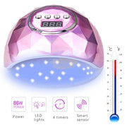 Diamond Design UV LED Nail Lamp 86W | Silver UV Lamp