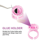 Disposable Glue/Pigment Ring Cup with 2 Slots and V-Shaped Base - White Glue Holder