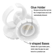 Disposable Glue/Pigment Ring Cup with 2 Slots and V-Shaped Base - White Glue Holder