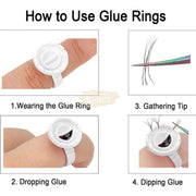 Disposable Glue/Pigment Ring Cup with 2 Slots and V-Shaped Base - White Glue Holder
