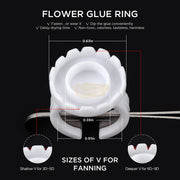 Disposable Glue/Pigment Ring Cup with 2 Slots and V-Shaped Base - White Glue Holder