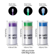Disposable Micro Brushes Applicators for Eyelash Extension (100 pieces per box) | Green PP-902 Fine Lash Extension
