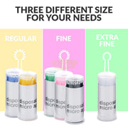 Disposable Micro Brushes Applicators for Eyelash Extension (100 pieces per box) | Green PP-902 Fine Lash Extension