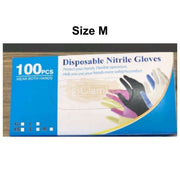 Disposable Nitrile Gloves Non-Medical | Black | Size M disposal gloves