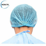 Disposable Non-Woven Bouffant Cap Hair Net - Blue