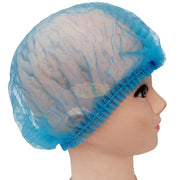 Disposable Non-Woven Bouffant Cap Hair Net - Blue