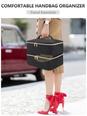 Double Decker Nail Polish Carry Bag & Manicure Accessories | Black (holds up to 30 bottles) Storage Bags